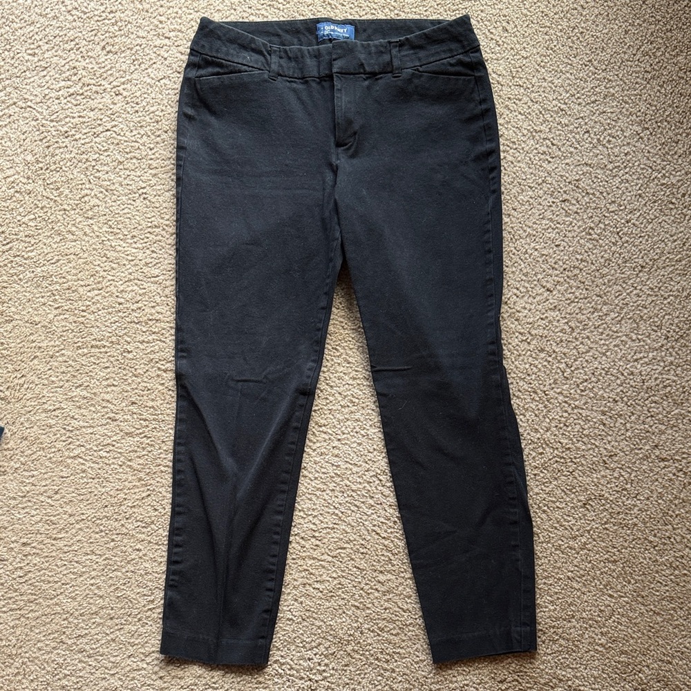 Old Navy Pixie Mid Rise Black Slim Fit Pants Size 8
